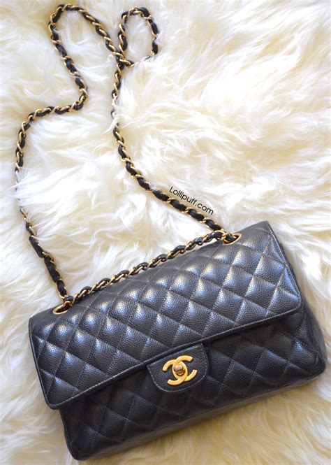 chanel classic flap bag medium caviar black|Flap Bags .